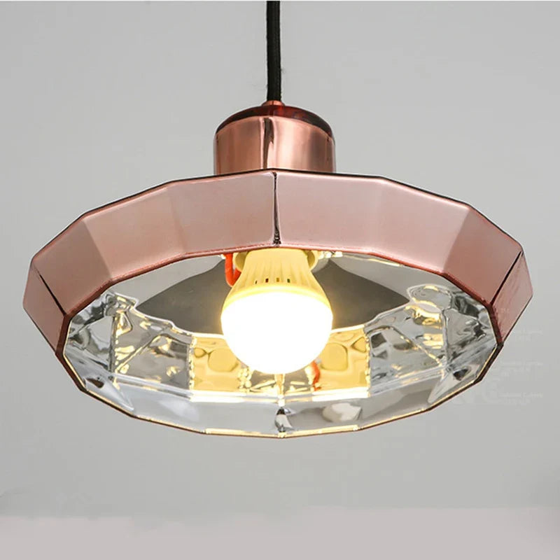 suspension en verre or rose pour cuisine et restaurant