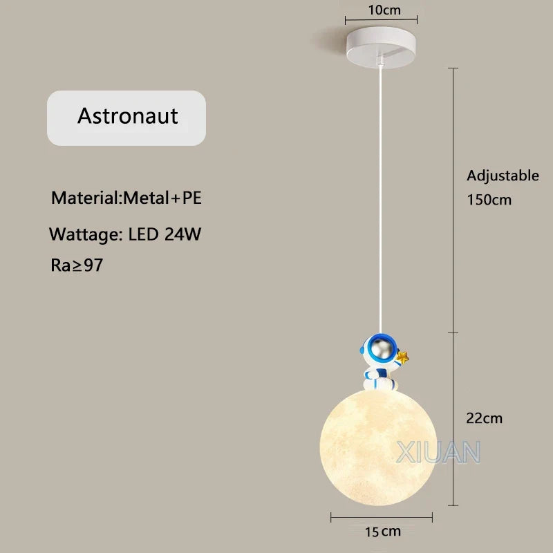suspension animaux dessin animé pour enfants chat astronaute licorne