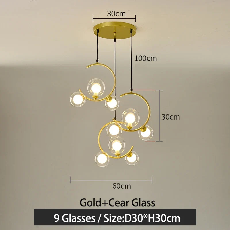 lampe boule en verre nordique décorative et créative
