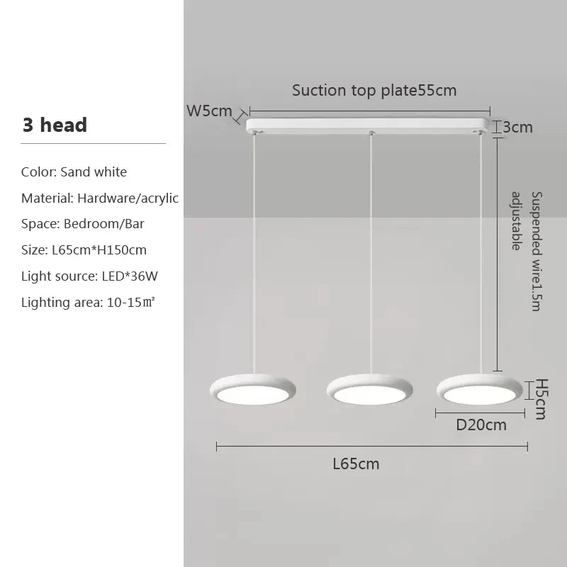 Nordique LED Suspension Lumière Vert 1-3 Tête Disque Lampes Suspendues Lustre Pour Salon Chambre Cuisine Salle À Manger Décor À La Maison Luminaire