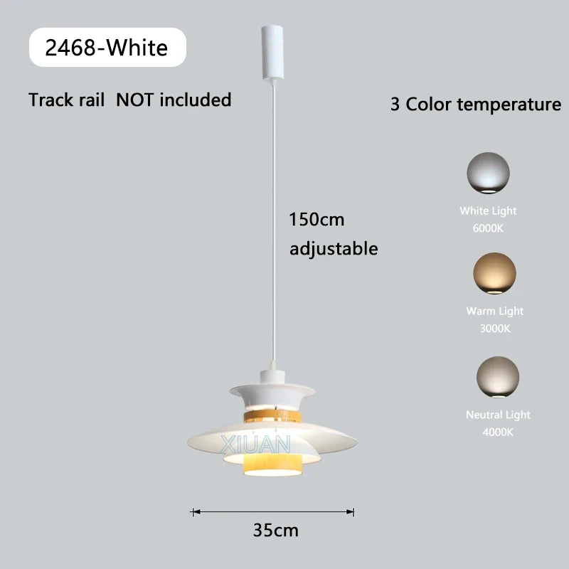 suspension led en bois pour table à manger nordique