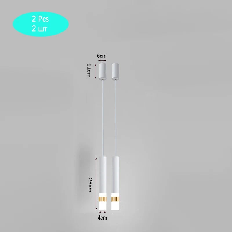 suspension LED en or art moderne long câble