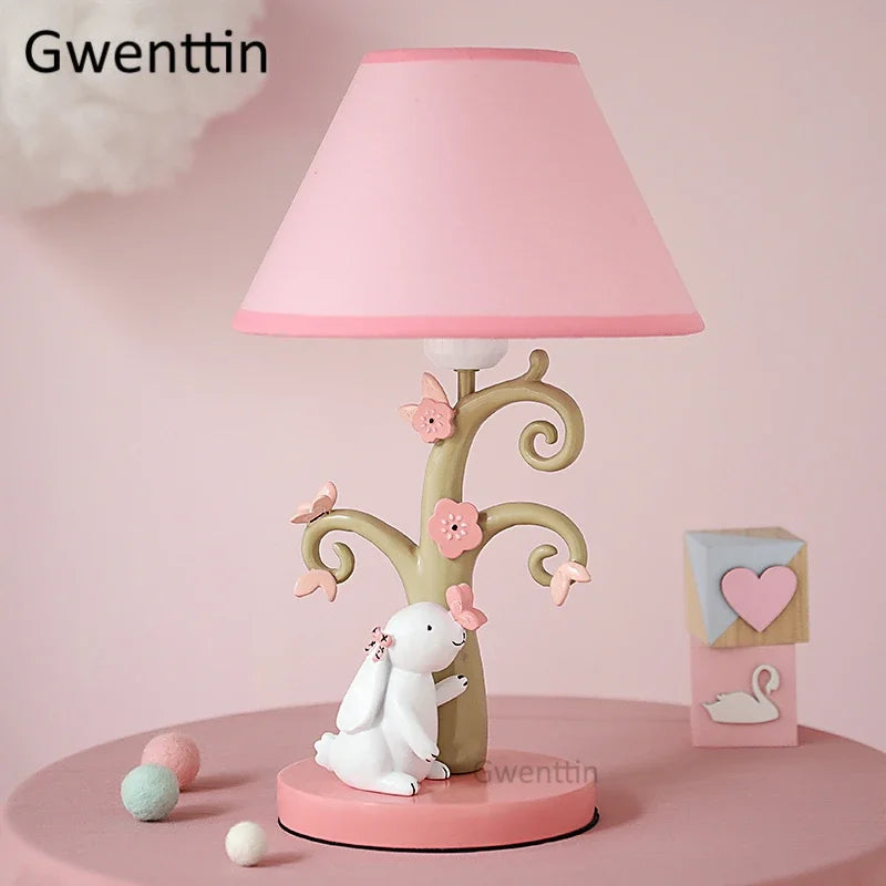 lampe à poser lapin dessin animé pour enfant décorative