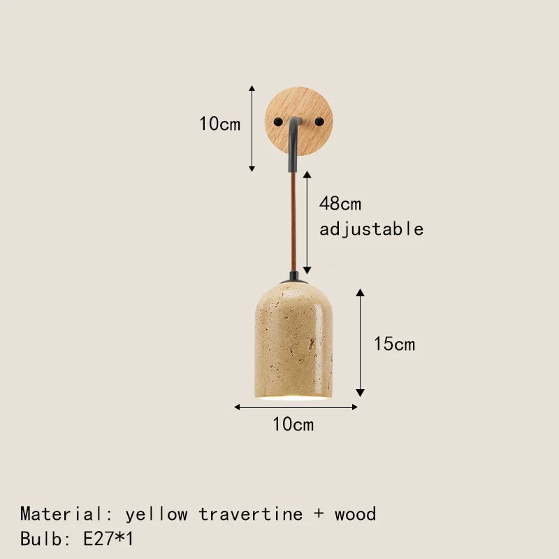 applique murale led en pierre naturelle pour hôtel avec interrupteur
