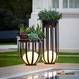 Lampadaire solaire de jardin lampe nordique en pot de fleurs pour Villa cour cour passerelle couloir décor extérieur IP65 éclairage étanche