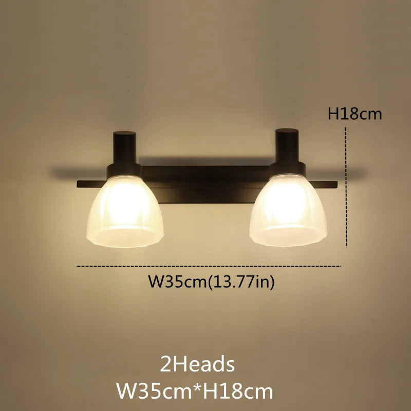 applique murale vintage led avec abat-jour en verre bronze