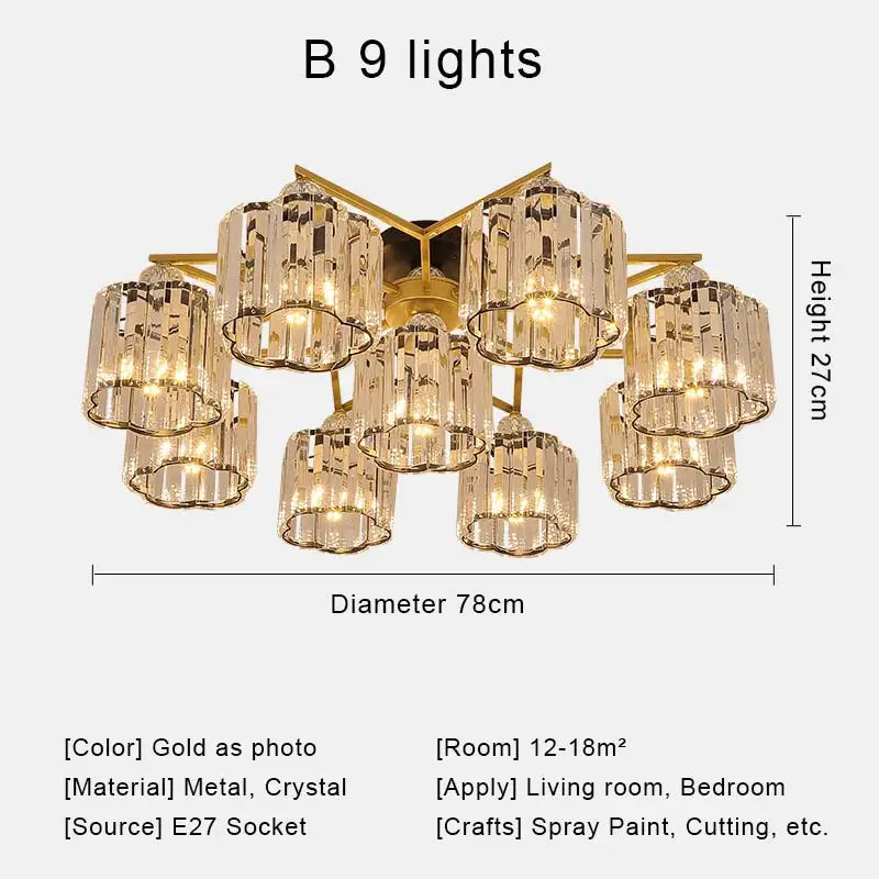 lustre en cristal luxe nordique éclairage métal chromé verre transparent