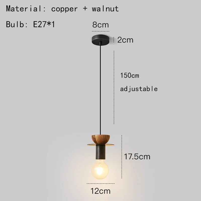suspension moderne en bois et métal pour intérieur élégant