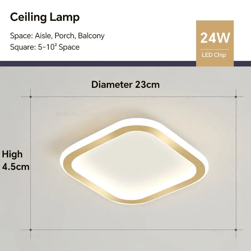 plafonnier moderne doré pour décoration intérieure et luminaires