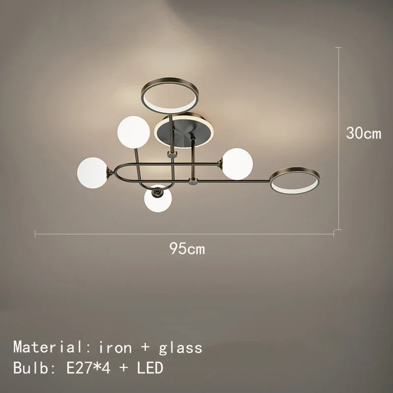 lustre led moderne en verre pour