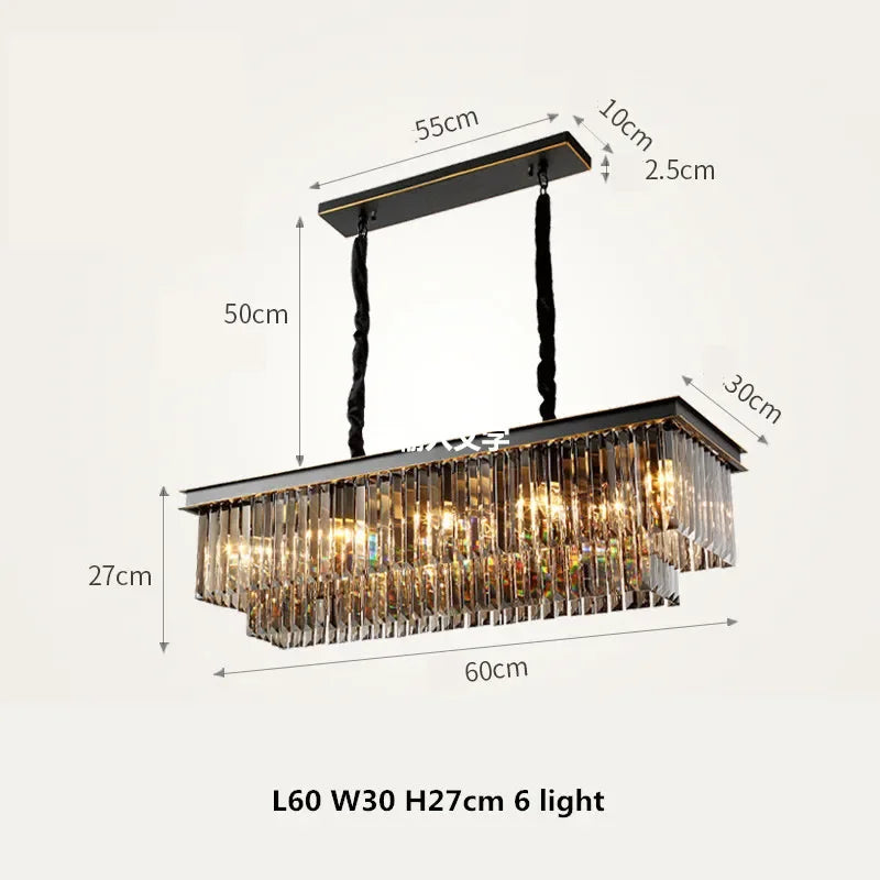 lustre rétro en métal avec chaîne suspendue et cristal
