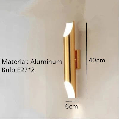 applique murale nordique en aluminium avec éclairage led moderne