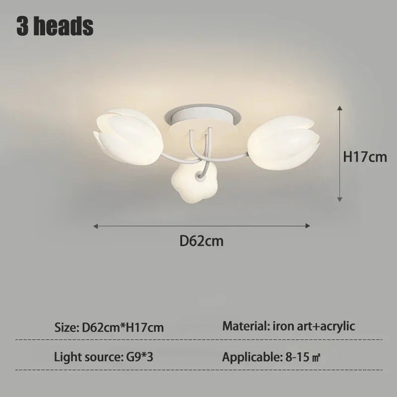 lustre moderne à led en fleurs de lys pour intérieur décoratif
