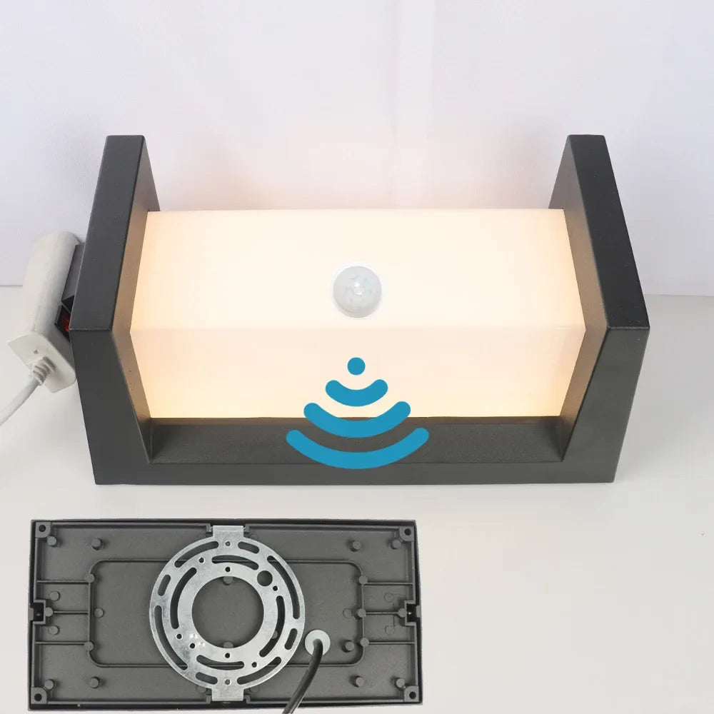 18W 30W Outdoor LED Wall Lamp PIR Motion Sensor IP65 Waterproof Porch Light Balcony Garden Corridor Wall Sconce Lighting Fixture