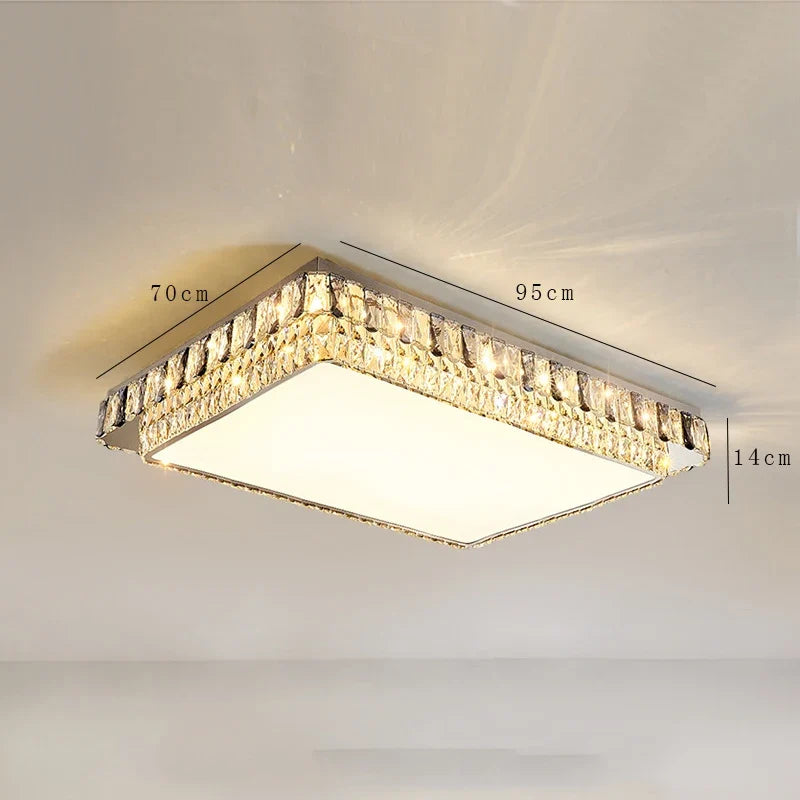 plafonnier led de luxe en cristal rond moderne