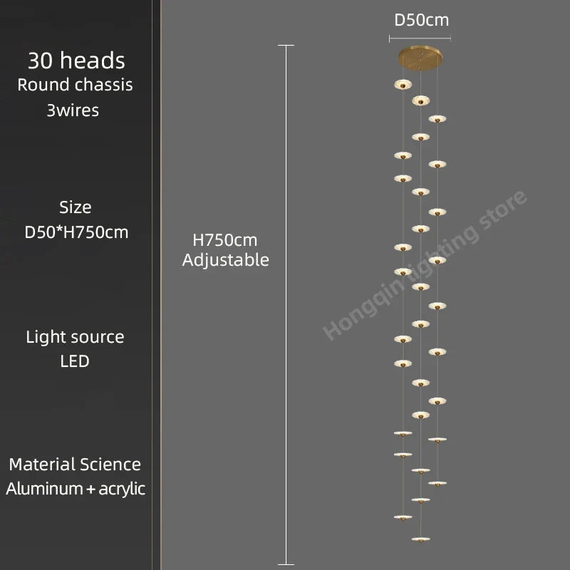 lustre moderne à led pour éclairage intérieur élégant