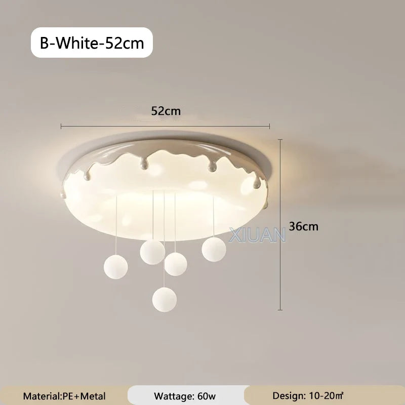 Macron Coloful Donuts Lamp 42cm 52cm Bedroom Ceiling Light White Pink Green Coffee Children‘s Room Chandelier Lights Indoor LED