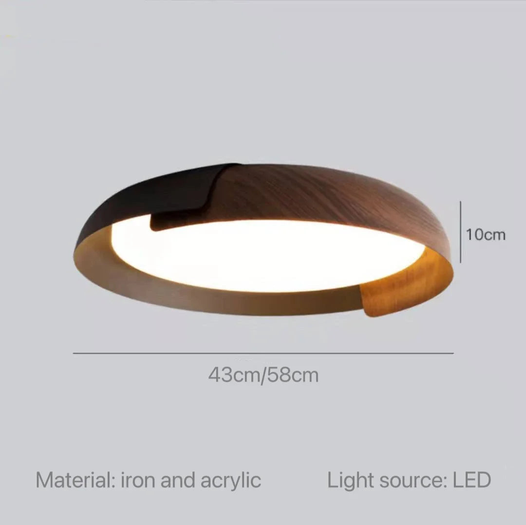 plafonnier nordique en bois pour décoration intérieure et éclairage LED