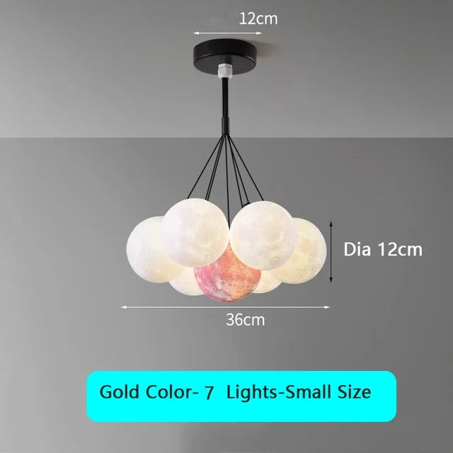 lustre moderne pour enfants avec suspension à bulles et télécommande