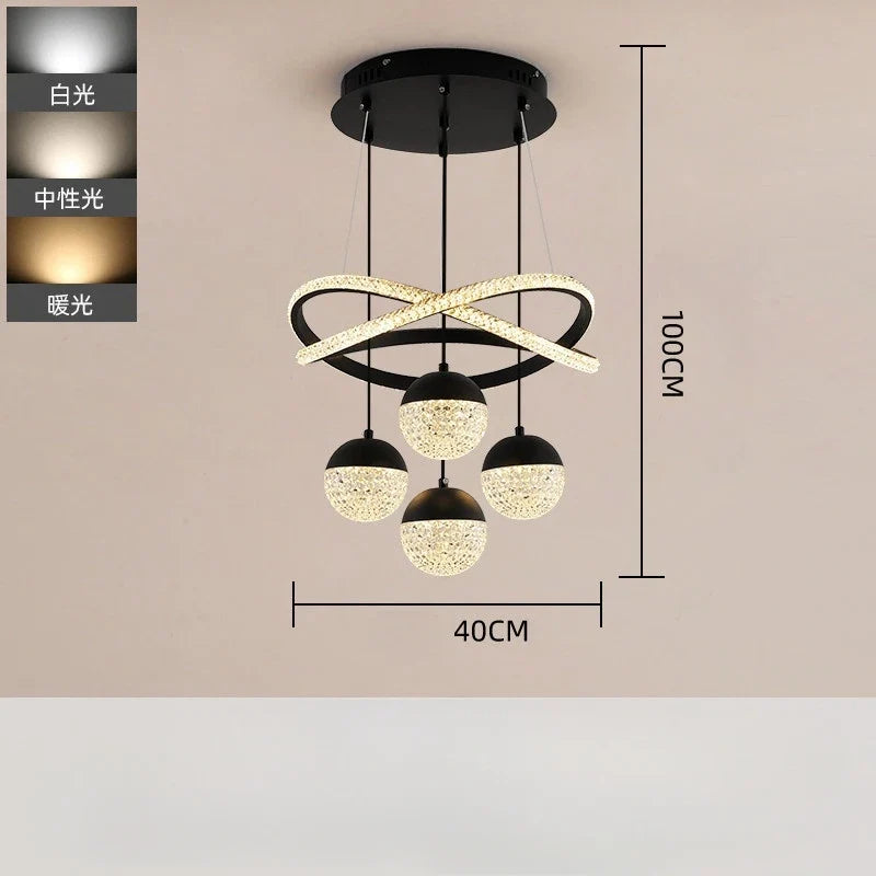 lustre circulaire moderne à intensité variable pour décoration intérieure