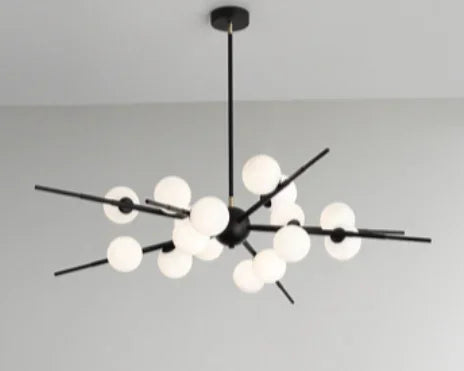 lustre moderne led en verre boule pour décoration maison