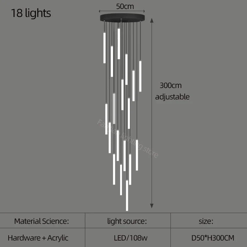 lustre moderne minimaliste de luxe pour duplex