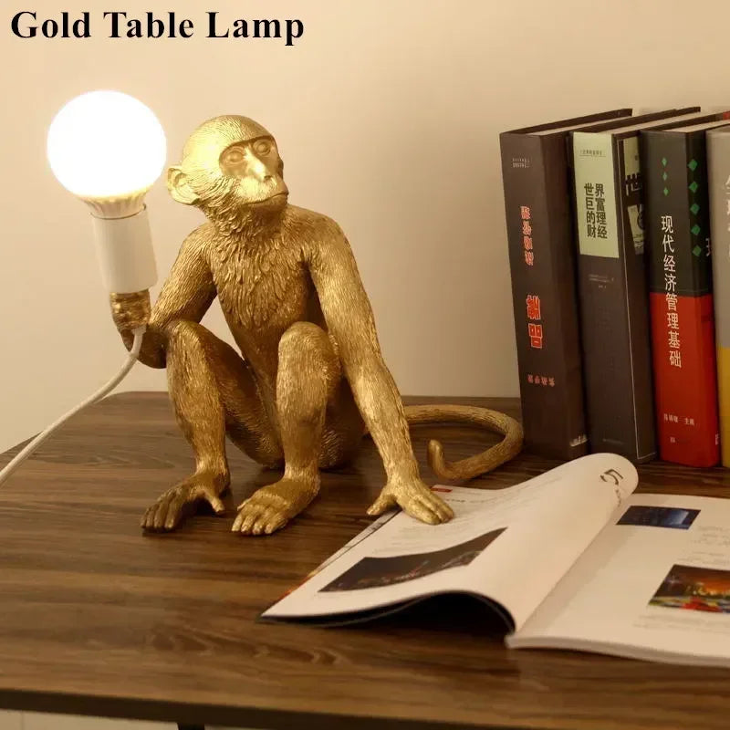 lustre rétro créatif en forme de singe pour cafés et restaurants