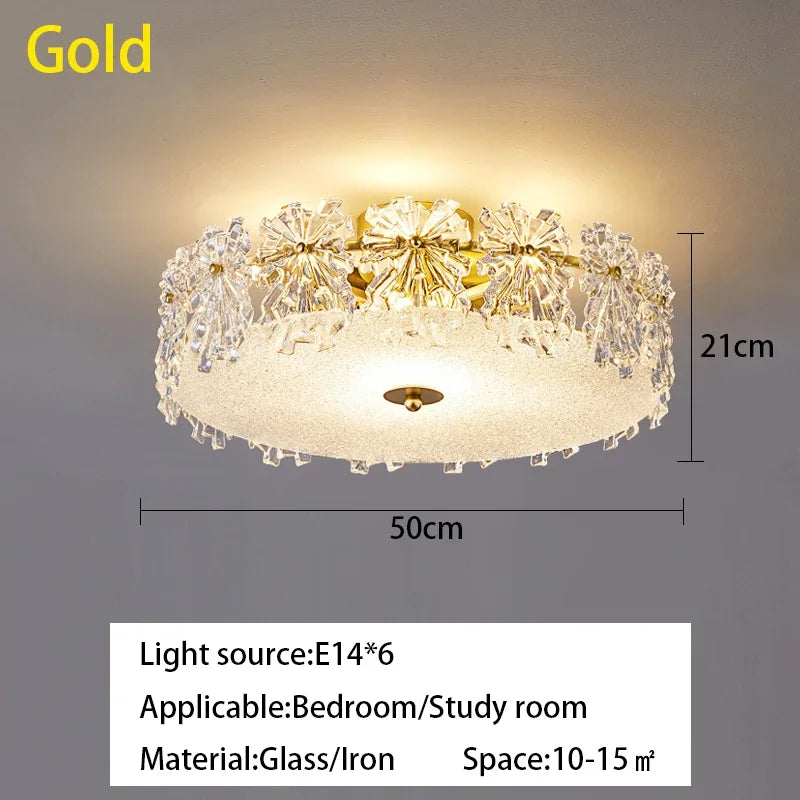plafonnier led en verre cristal design minimaliste pour intérieur élégant