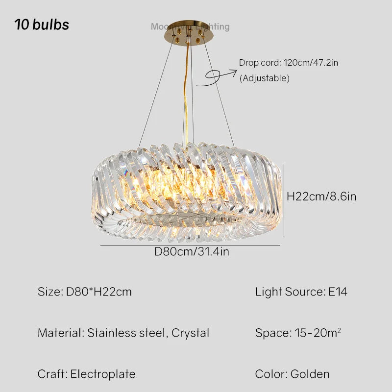 lustre en cristal lumineux pour décoration intérieure élégante et moderne