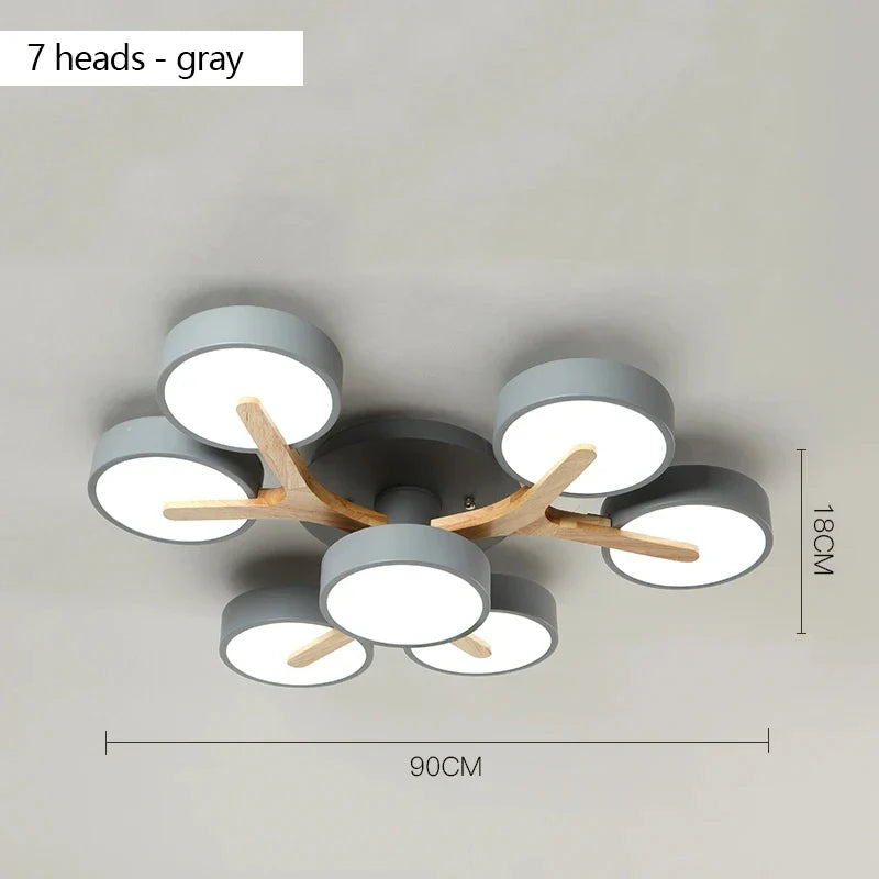 lustre moderne en bois pour décoration intérieure nordique lumineux