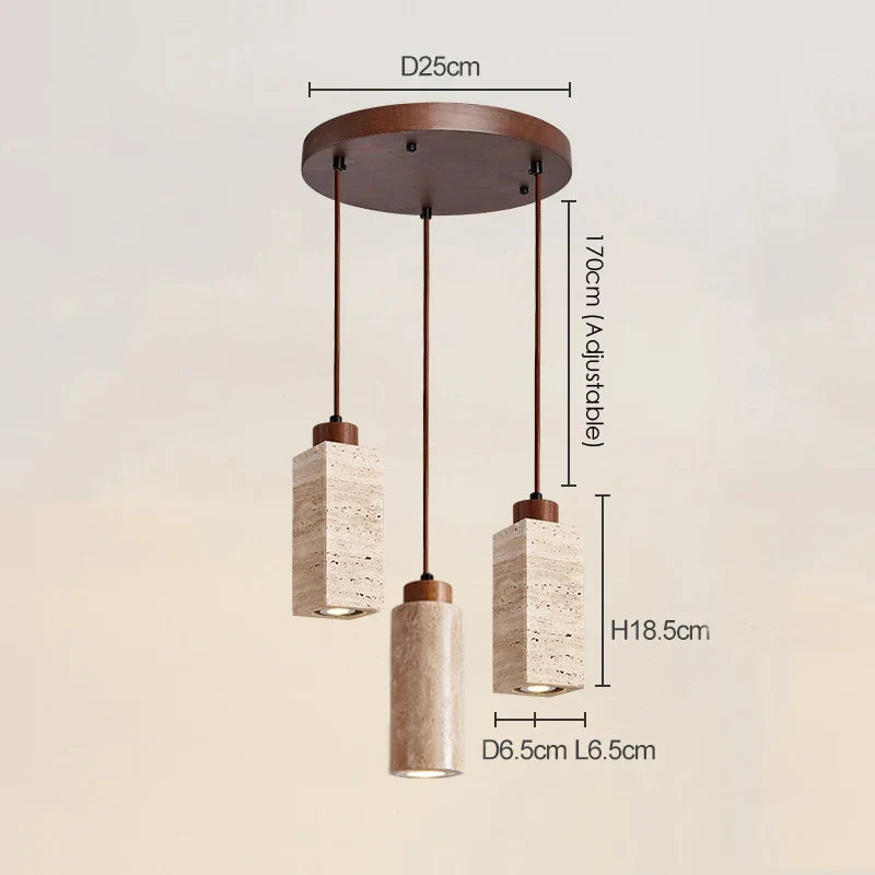 ensemble de 3 suspensions wabi sabi naturelles led