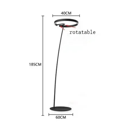 Lampe sur pied nordique en forme d'anneau de pêche
