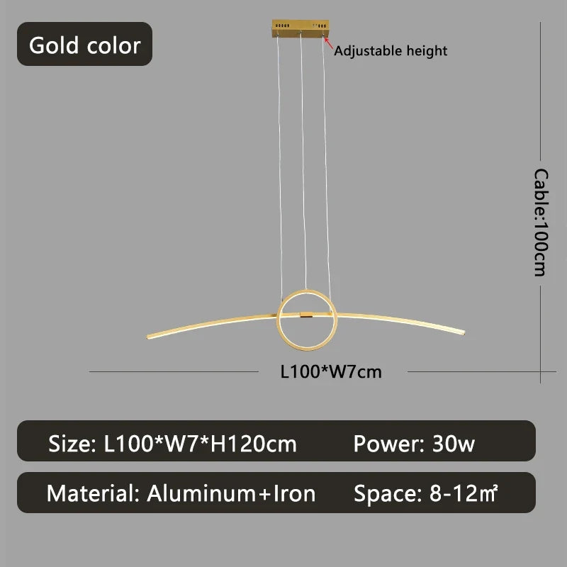 suspension led moderne pour éclairage intérieur design élégant