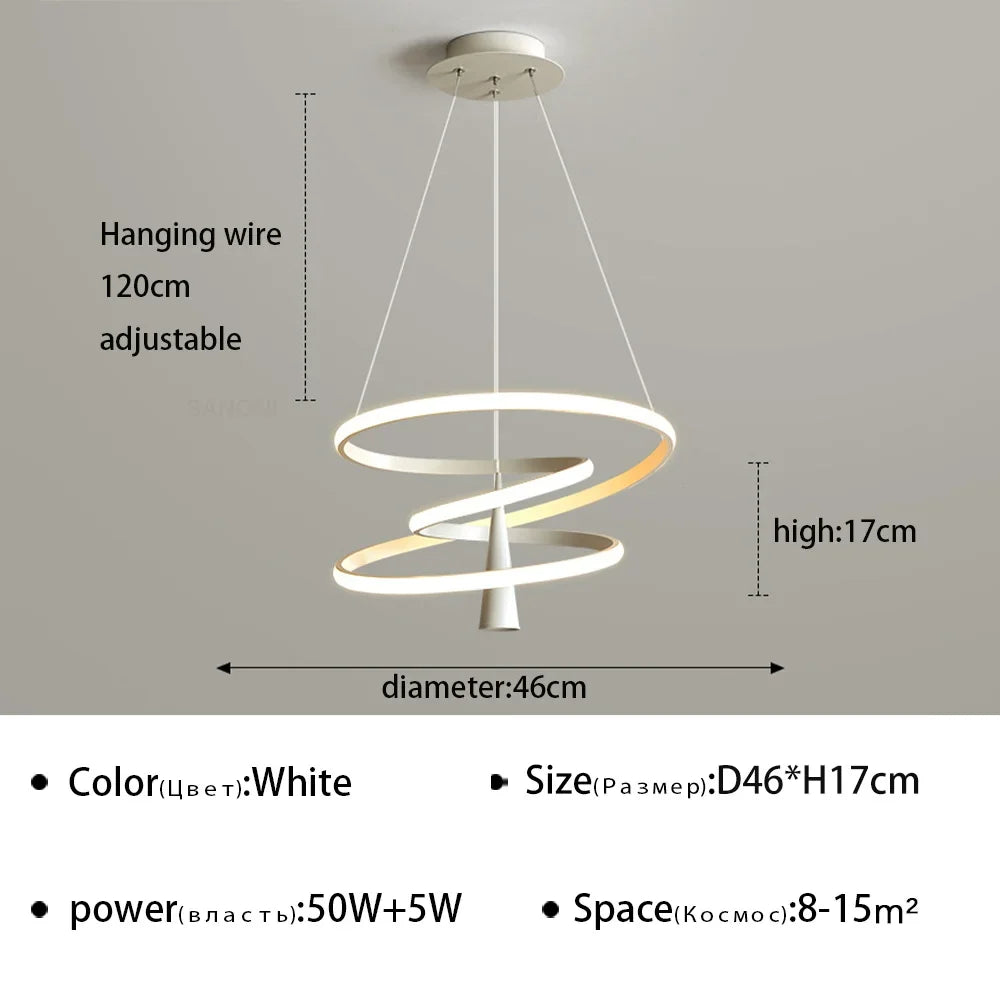 lustre suspendu à led moderne pour décoration intérieure élégante