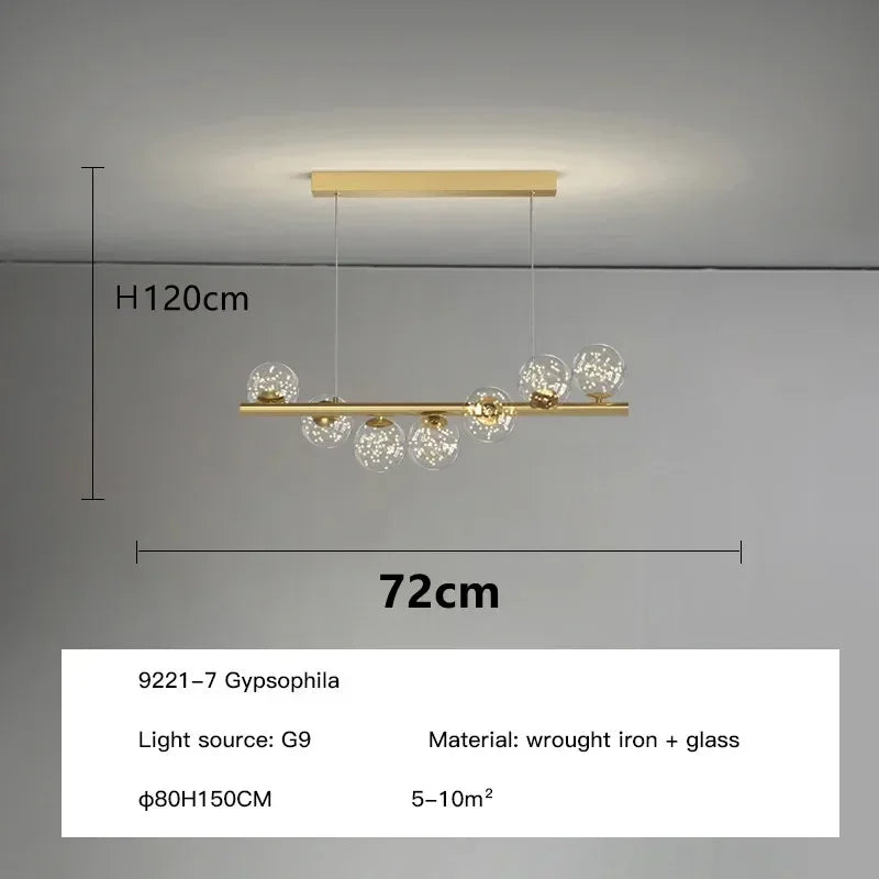 lustre moderne boule de verre éclairage de décoration suspendu