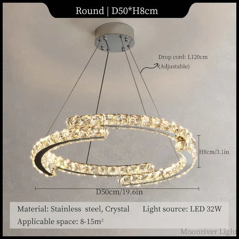 lustre en cristal de style italien pour décoration intérieure 2024