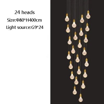 suspension moderne en verre pour villa de luxe