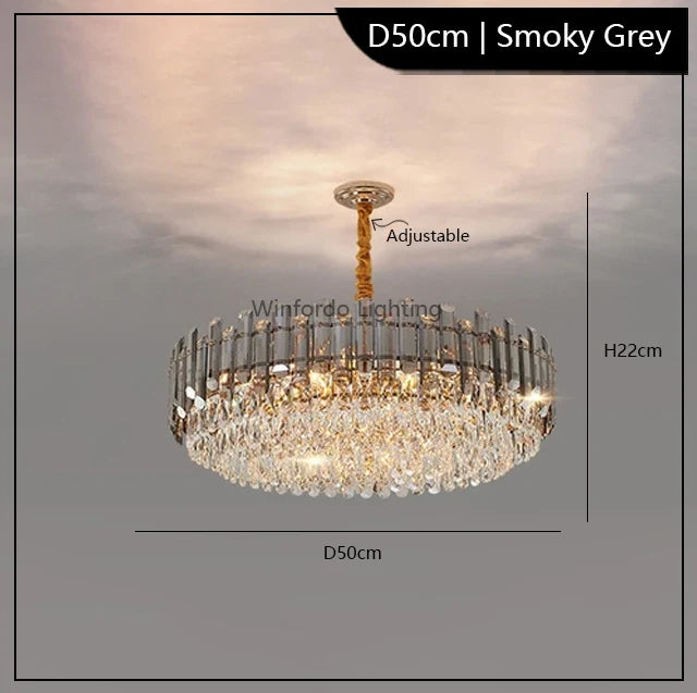 lustre led de luxe en cristal moderne 	 en stock
