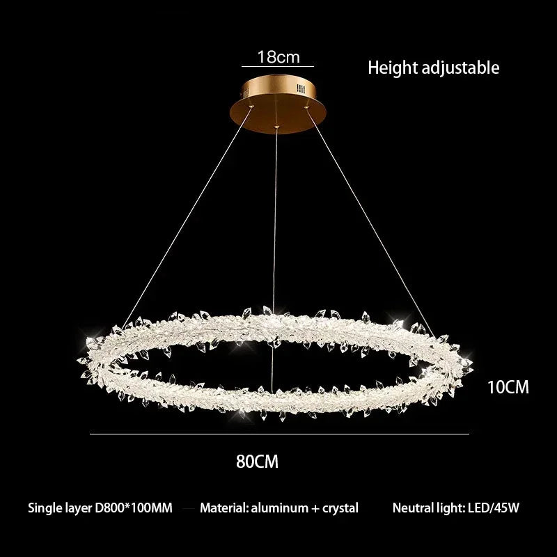 lustre moderne en cristal design pour décoration intérieure élégante