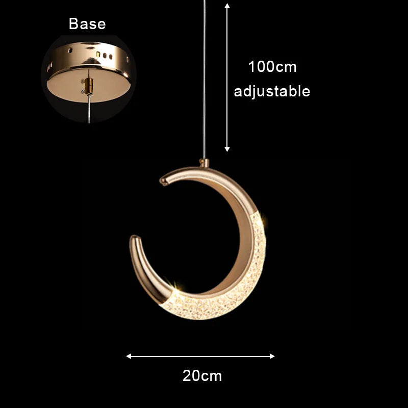 Nordique moderne suspension LED lumière or acrylique lustre créativité suspension lampe intérieur maison loft chambre chevet étude escaliers