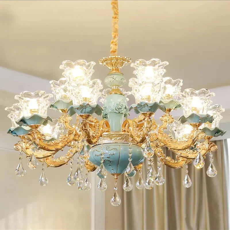 lustre sol duplex style européen céramique