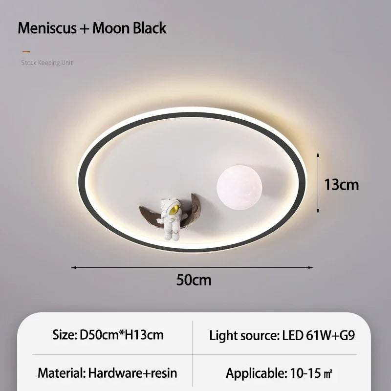 SANDYHA moderne espace planète plafonnier lampe de dessin animé chambre d'enfants Lampa Sufitowa Techo Plafonnier lampara Colgantes Para