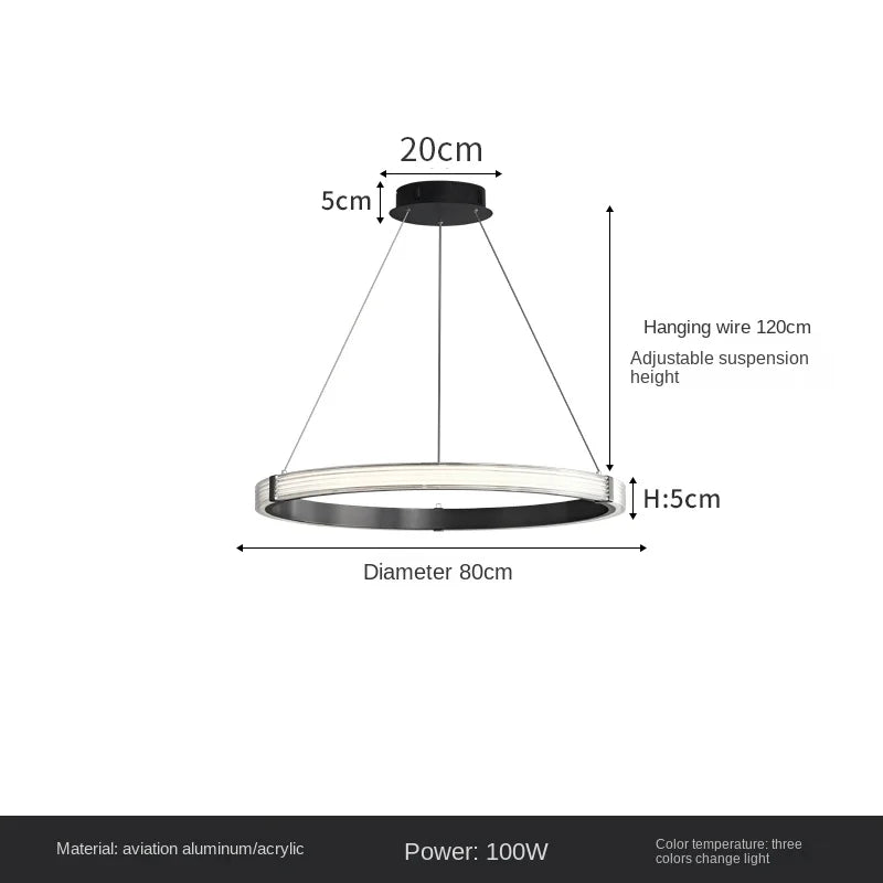 suspension circulaire de luxe postmoderne pour décoration intérieure élégante