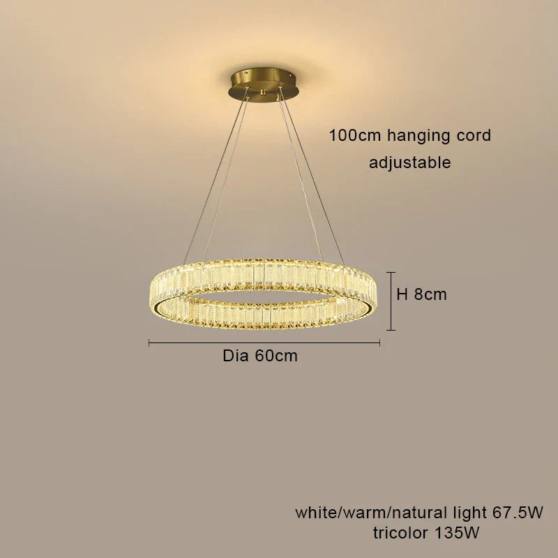 lustre led en cristal fantaisie lumière suspendue moderne