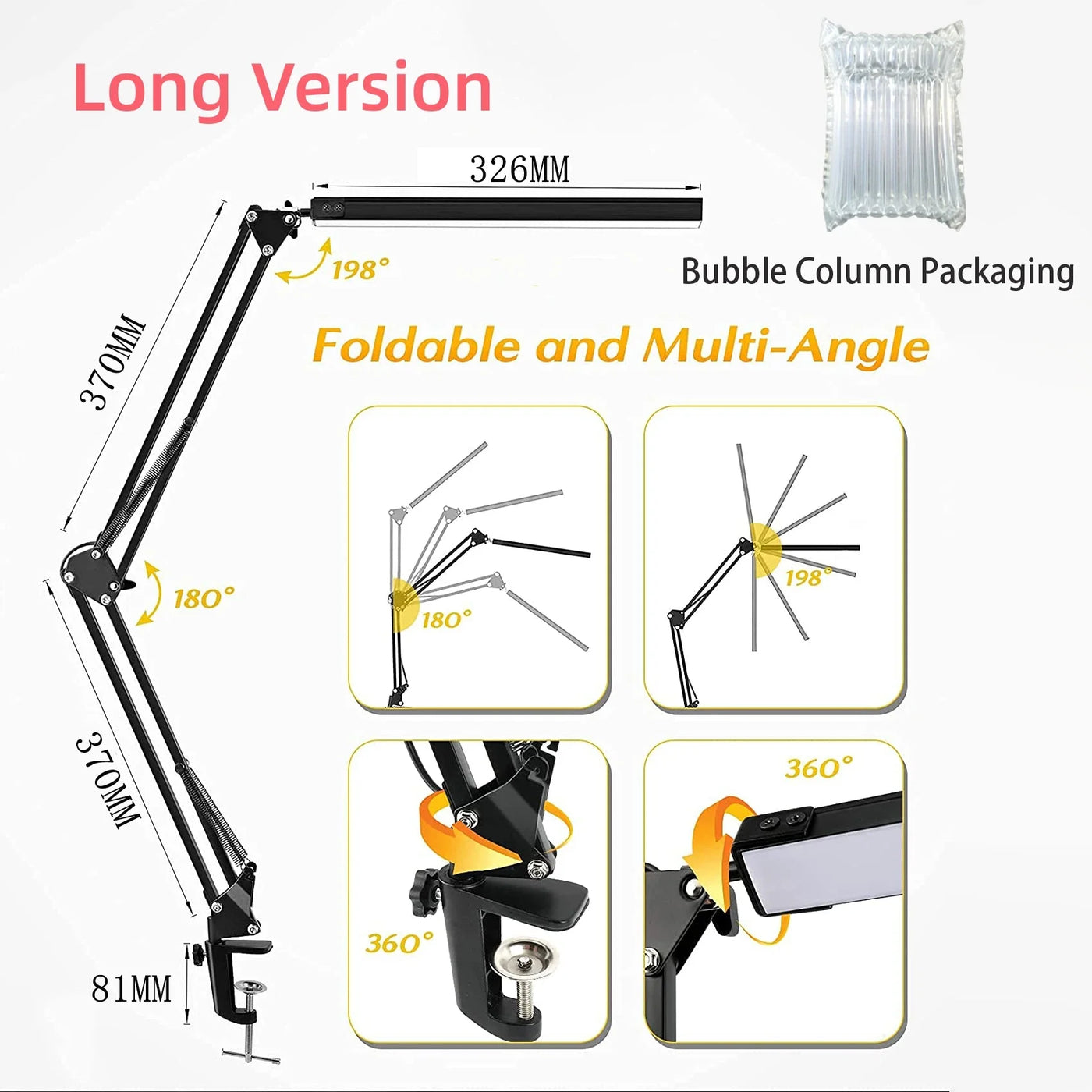 Lampe de bureau LED avec pince 10W