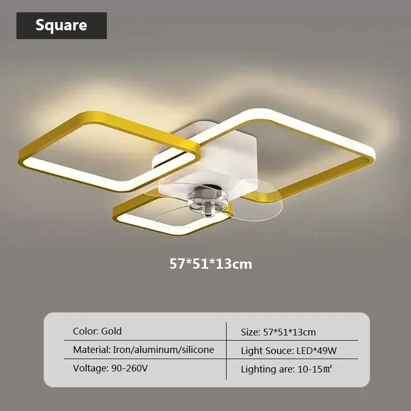 plafonnier led avec ventilateur et télécommande design moderne