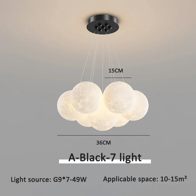 lustre moderne led boule à bulles suspension luminaire décor