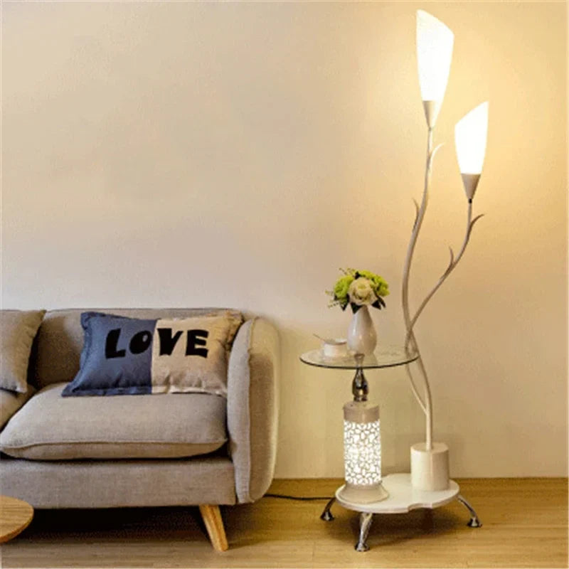 lampadaire moderne avec table intégrée design nordique créatif