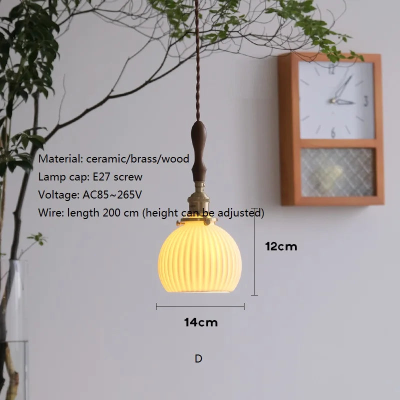 lustre nordique vintage en céramique et laiton luminaire suspendu