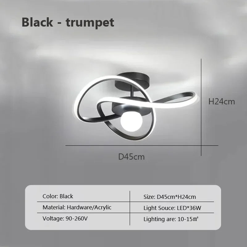 lustre moderne à leds pour plafond décor intérieur